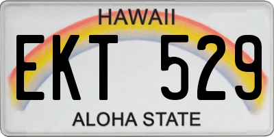 HI license plate EKT529