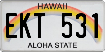 HI license plate EKT531