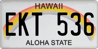 HI license plate EKT536