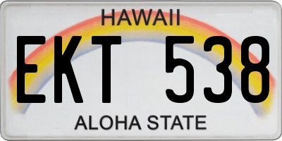 HI license plate EKT538