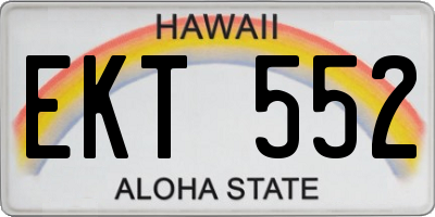 HI license plate EKT552