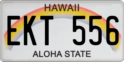 HI license plate EKT556