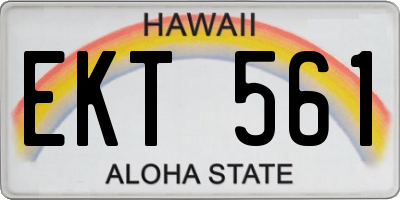 HI license plate EKT561