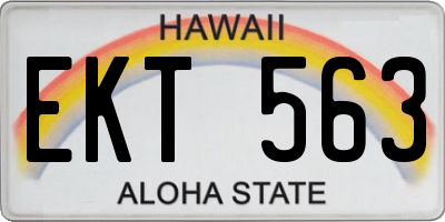 HI license plate EKT563