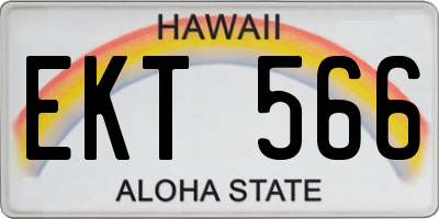 HI license plate EKT566