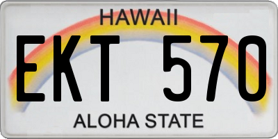 HI license plate EKT570