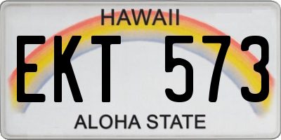 HI license plate EKT573