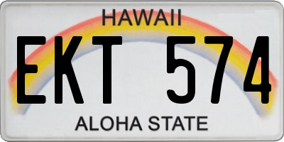 HI license plate EKT574