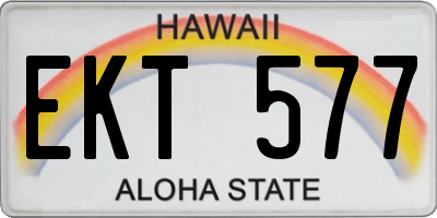 HI license plate EKT577