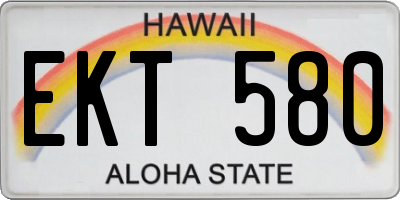 HI license plate EKT580