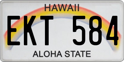HI license plate EKT584