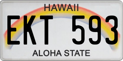 HI license plate EKT593