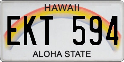 HI license plate EKT594