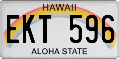 HI license plate EKT596