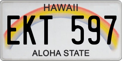 HI license plate EKT597