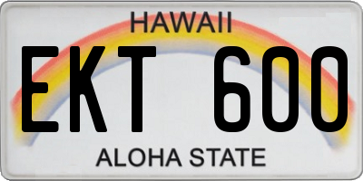 HI license plate EKT600