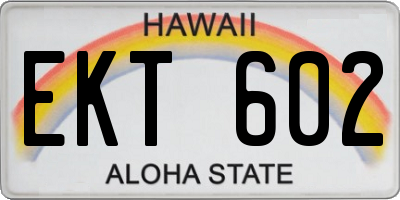 HI license plate EKT602
