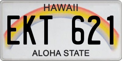HI license plate EKT621