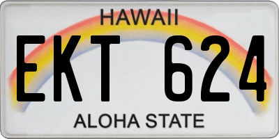 HI license plate EKT624