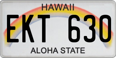 HI license plate EKT630
