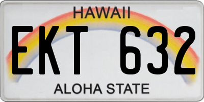 HI license plate EKT632