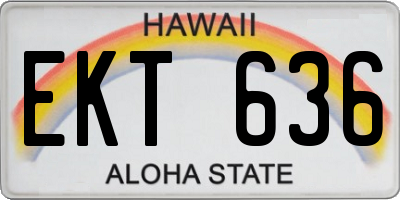 HI license plate EKT636