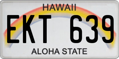 HI license plate EKT639