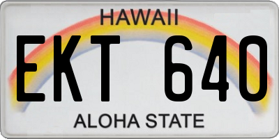 HI license plate EKT640