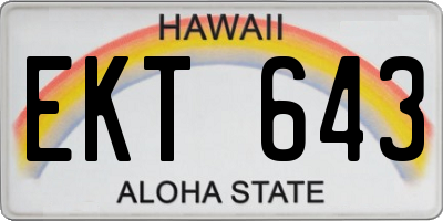 HI license plate EKT643