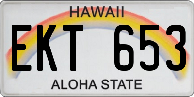 HI license plate EKT653
