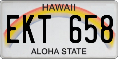 HI license plate EKT658