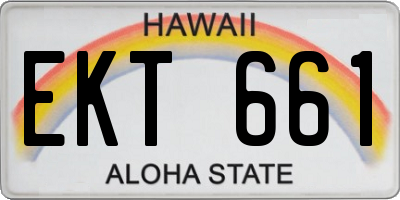 HI license plate EKT661