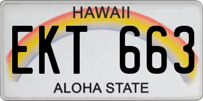HI license plate EKT663