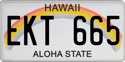 HI license plate EKT665
