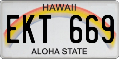 HI license plate EKT669