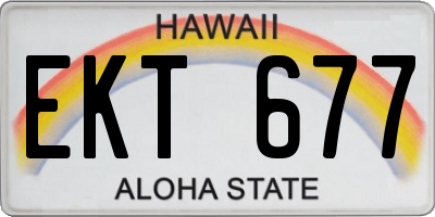 HI license plate EKT677
