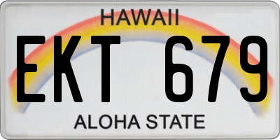 HI license plate EKT679