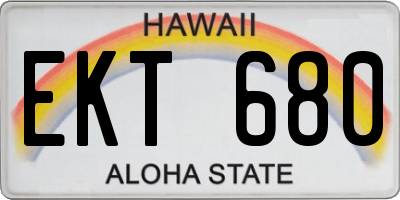 HI license plate EKT680