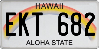 HI license plate EKT682