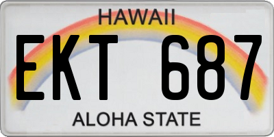 HI license plate EKT687