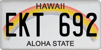 HI license plate EKT692