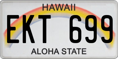 HI license plate EKT699