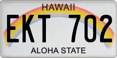 HI license plate EKT702
