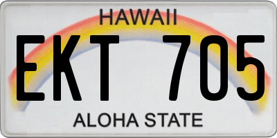 HI license plate EKT705