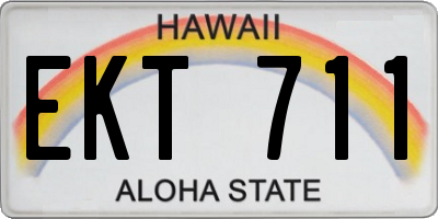 HI license plate EKT711
