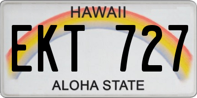 HI license plate EKT727