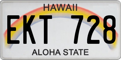 HI license plate EKT728