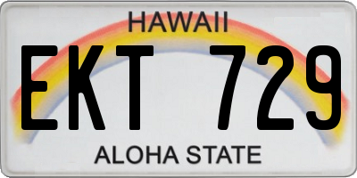 HI license plate EKT729