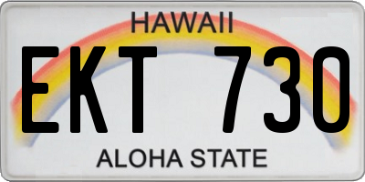 HI license plate EKT730