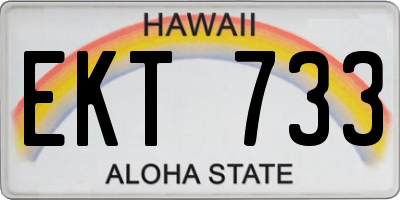 HI license plate EKT733